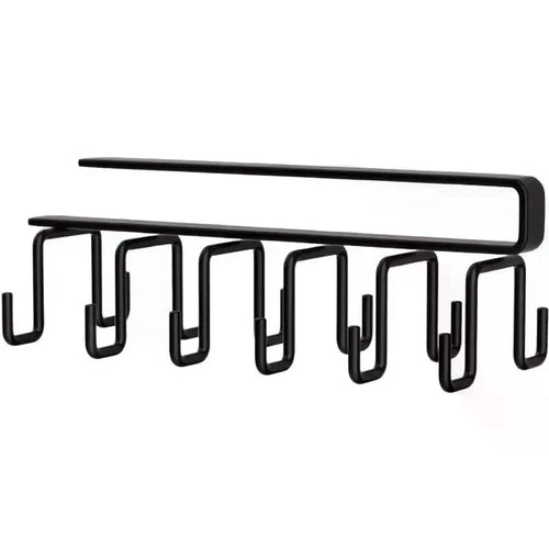 12-Hook Drill-Free Under-Cabinet Hanging Cup & Mug Rack Cabinet Hanging Rack Oasis Select