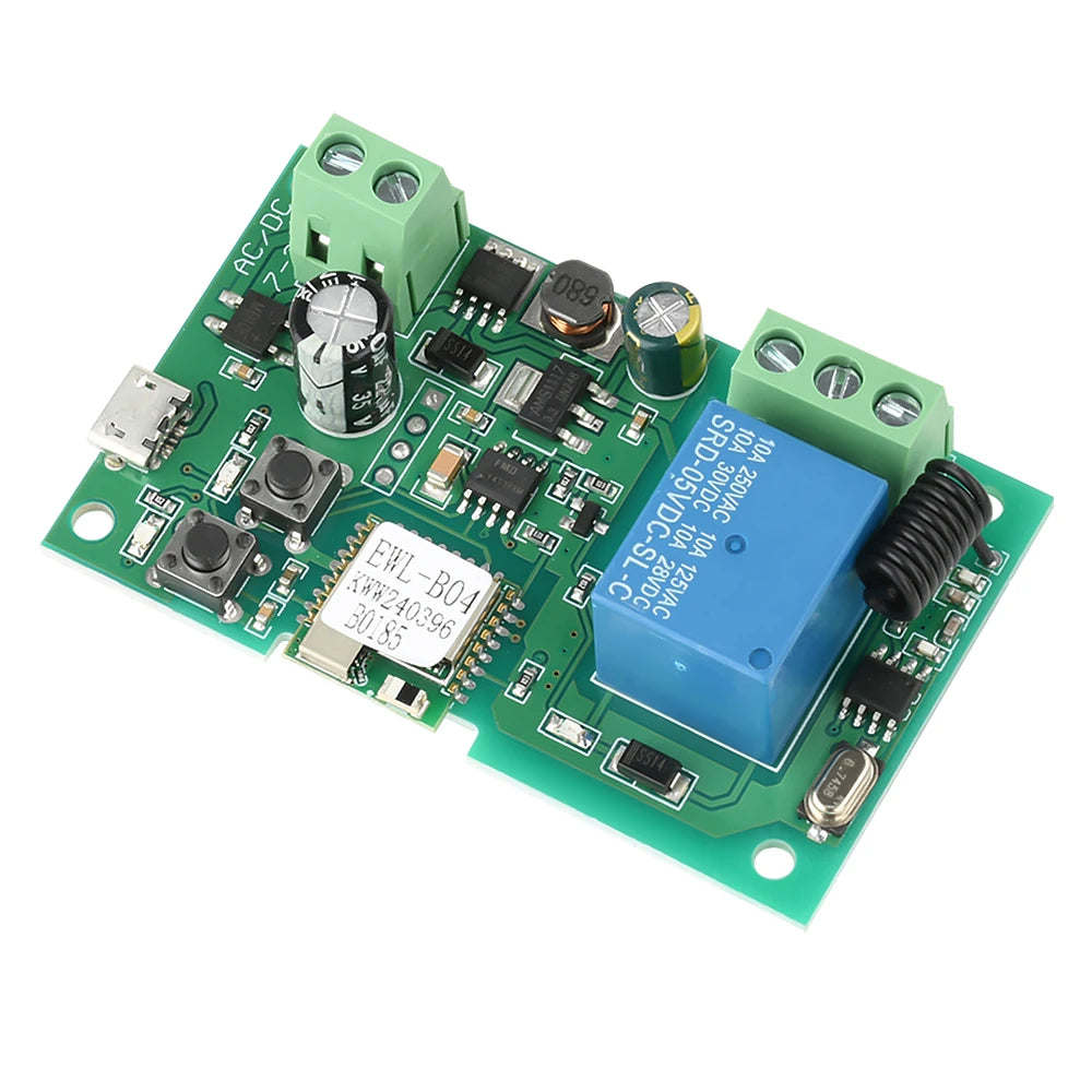DC 5V 7V-32V Wifi Relay Module for eWeLink APP Remote Control Self-lock Wireless Delay Relay for Smart Intelligent Home Oasis Select Green