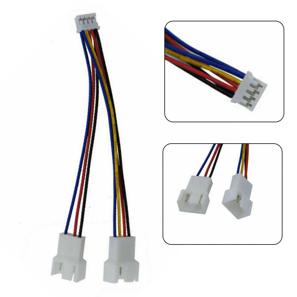 Part Graphics Card Fan Cable 15cm 1pcs 26AWG Copper Tinned Wire 4Pin To 2 Way CPU Connector Cable GPU High Quality Oasis Select