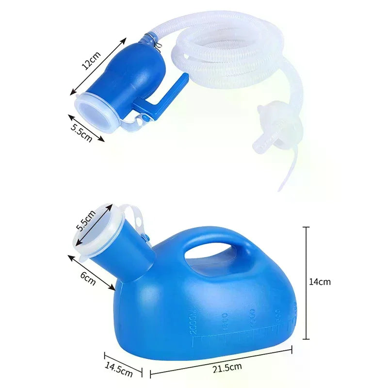 Toilet Supply For Outdoor 2000ml Plastic Male Bed Potty Pee Bottle Collector With 160cm Tube Portable Pee Urine Bottle Oasis Select