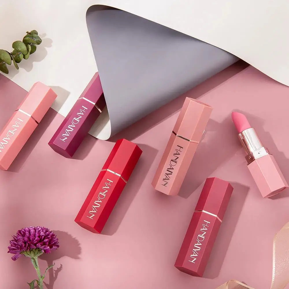 HANDAIYAN Matte Lipstick – 6 Shades, Long-Lasting & Moisturizing