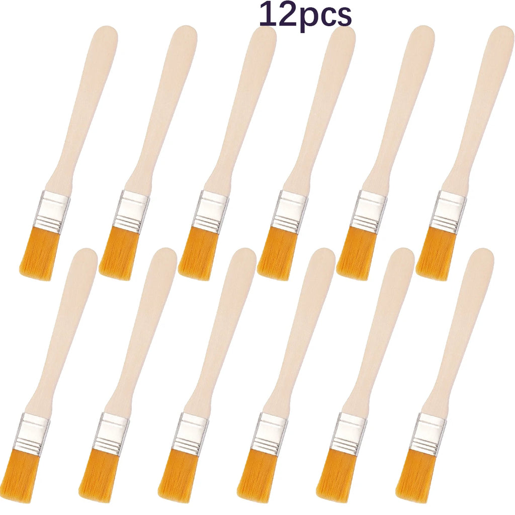 nylon brushes 6/12/18/32pcs short wooden handle art paint brushes watercolor brushes wall brushes art brushes cleaning tools Oasis Select 12pcs