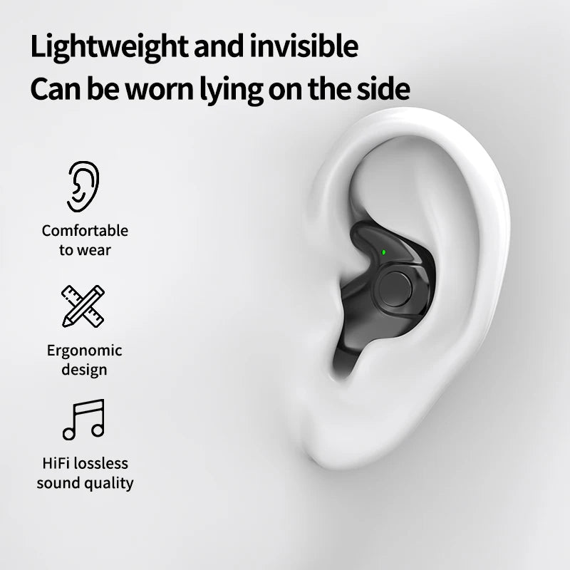 Waterproof Wireless Bluetooth 5.3 Headsets Mini headset Painless Call Noise Cancelling Thin Headphones Fit for Sleeping/Sports Oasis Select