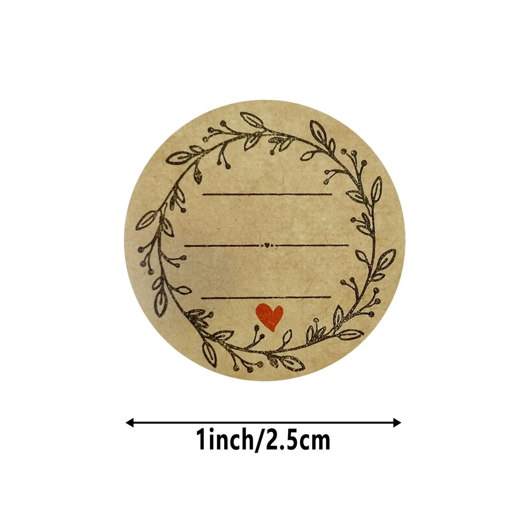 500 PCs/roll 1 inch kraft paper stickers for gift wrapping, envelope closures, small business office supplies, DIY decorating Oasis Select