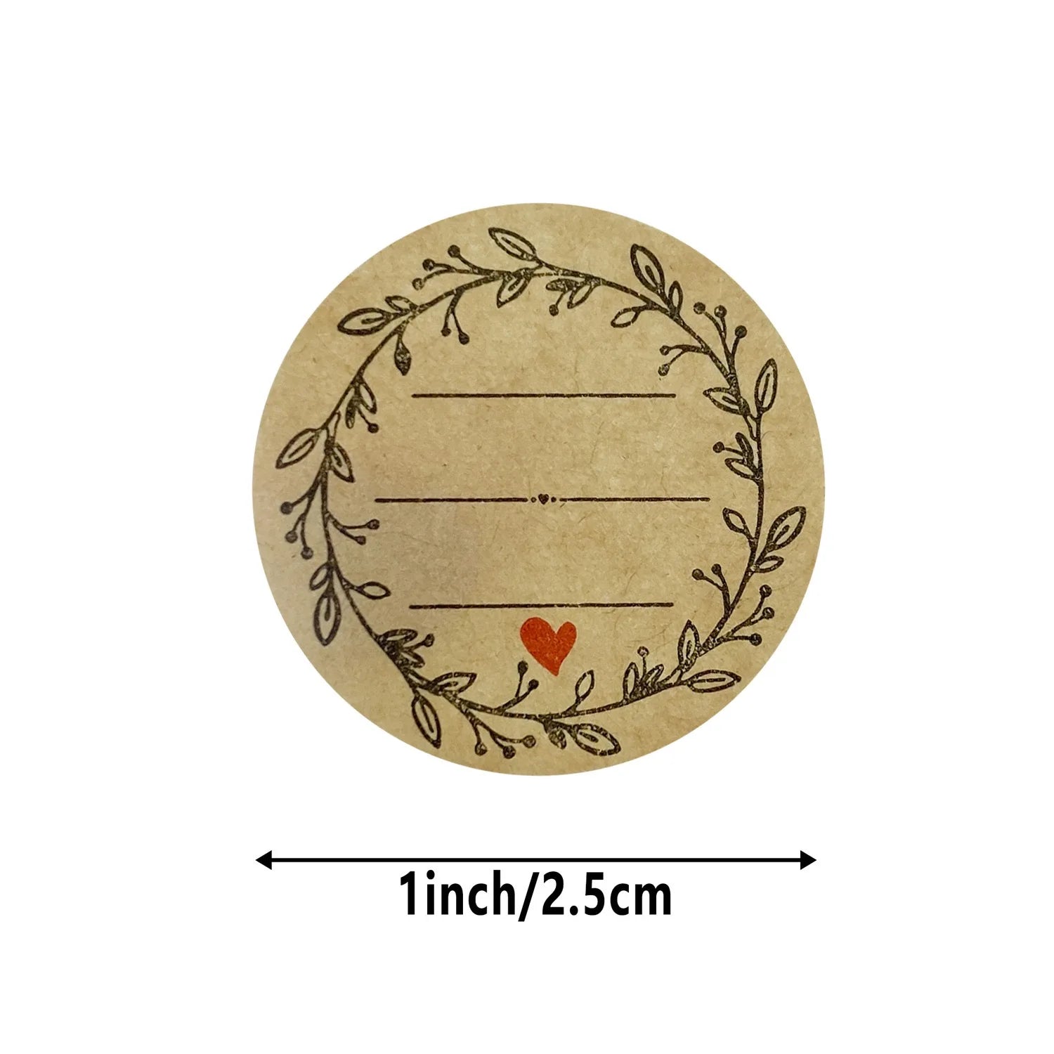 500 PCs/roll 1 inch kraft paper stickers for gift wrapping, envelope closures, small business office supplies, DIY decorating Oasis Select