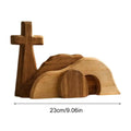 Empty Tomb Easter Scene And Cross Decoration Wooden Easter Resurrection Cross Jesus Tomb Tray Set Jesus Nativity Scene Decor Oasis Select 1PC