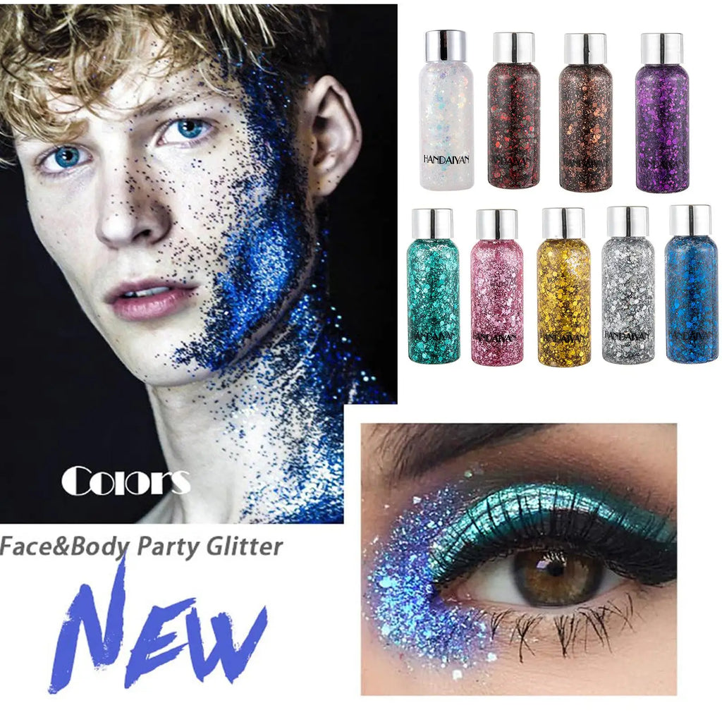 Glitter Body Lotion Diamond Glitter Gel Cream Eye Nail Hair Body Face Glitter Gel Lasting Sparkling Lotion Party Glitter Shimmer Oasis Select