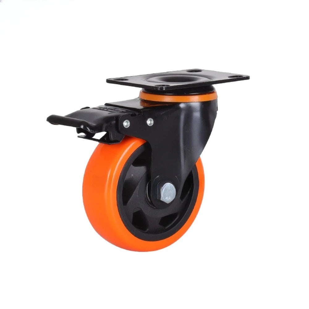 3-5in PVC Furniture Caster Wheels Swivel Plate Casters with Security A/B Lock Non-Marking for Cart Workbench Oasis Select 3 inch