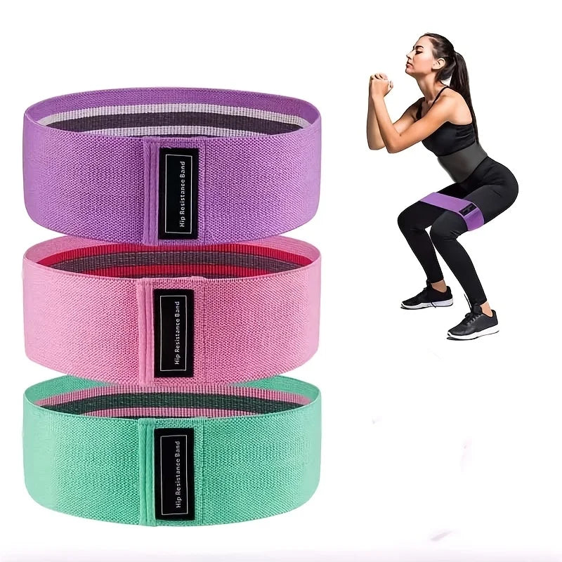 Fabric Resistance Band Set, Hip Circular Training Band, Suitable for Squats, Yoga, Gluteal Muscle and Leg Exercises Oasis Select 3PCS