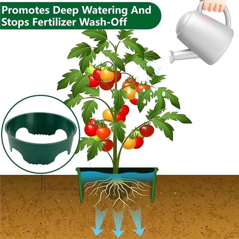 LIKE WISH Permanent Plant Growth Collar 4 Plant Guard Rings For Root Watering And Weed Garden Protection Tool Oasis Select