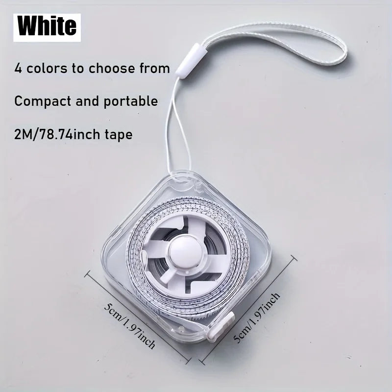 2-meter/6-foot Mini Soft Tape Measure, Portable and Extendable Locking Mechanism, and Clear Centimeter/inch Scale Oasis Select WHITE