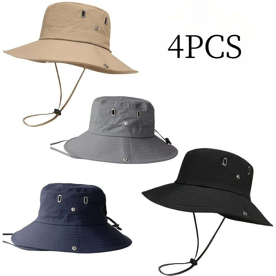 Men and women multi-purpose outdoor sun hat set of 4 pieces. Sun protection, foldable, suitable for hiking, fishing and camping. Oasis Select