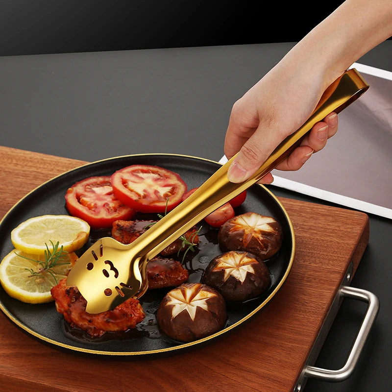 Cat Design Stainless Steel Grill Tongs Heavy Duty Kitchen Food Tongs for Outdoor Cooking Small Appliances Oasis Select