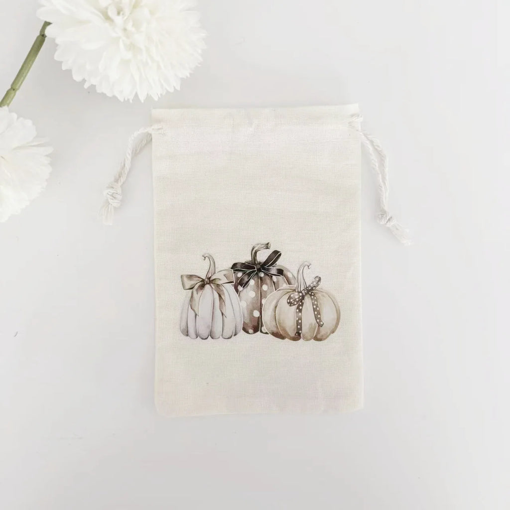 Halloween Ghost Drawstring Candy Bag | Cotton Linen Treat Sack