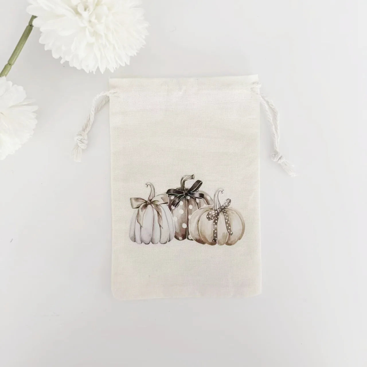 Halloween Ghost Drawstring Candy Bag | Cotton Linen Treat Sack