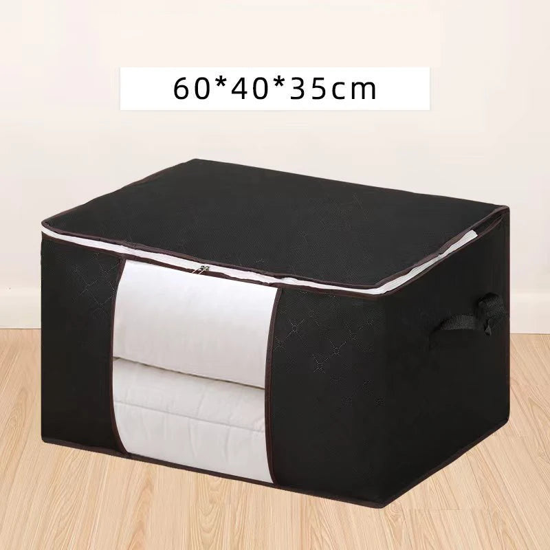 Quilt storage bag, clothing sorting bag, moving and organizing household bedding storage box, supplies Oasis Select Black 1pcs