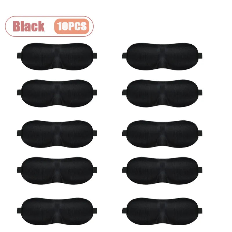 3D Contour Sleep Mask for Men Women No Pressure Memory Foam Breathable Travel Blindfold with Adjustable Strap Block Out Light Oasis Select Black-10PCS