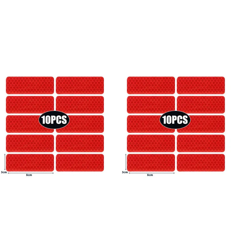 10/20/30pcs Reflective Strips Night Safety Warning Bicycle Motorcycle Stickers Motorbike Helemet Side Panels Decals Decoration Oasis Select 20pcs Red
