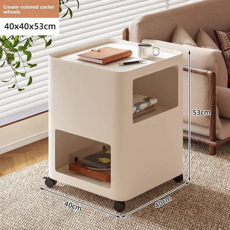 Wrought iron side table removable living room sofa coffee table small table bedroom bedside bedside table sturdy and durable Oasis Select White 40-53-kyd