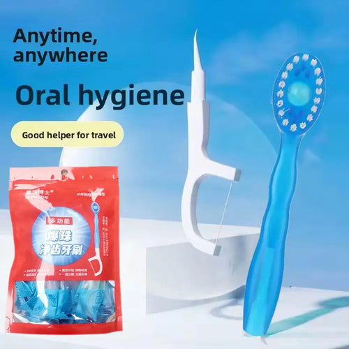 10Pcs/Pack Disposable Burst Bead Toothbrush Multi-Functional Portable Travel Toothbrush With Built-In Mint Toothpaste Capsule Oasis Select