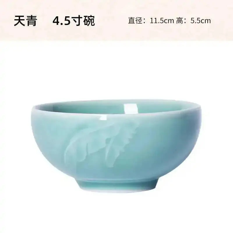 Celadon 4.5 Inch Rice Bowl Breakfast Porridge Bowl Ceramic Small Soup Bowl Tableware Oasis Select 2