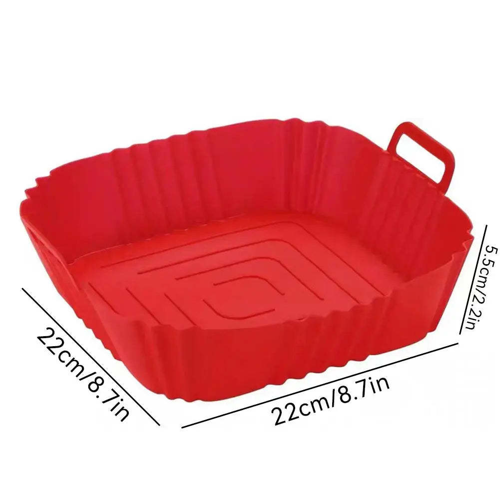 22cm Silicone Air Fryer Liner – Non-Stick Reusable Basket