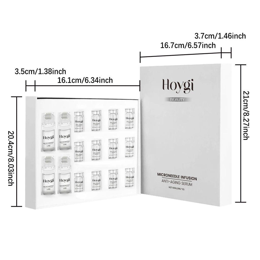Firming Facial Serum Set with Microneedle Roller Anti-Aging Tightening Hydrating Facial Essence Fade Smoothing Skin Beauty Oasis Select 1 Boxed