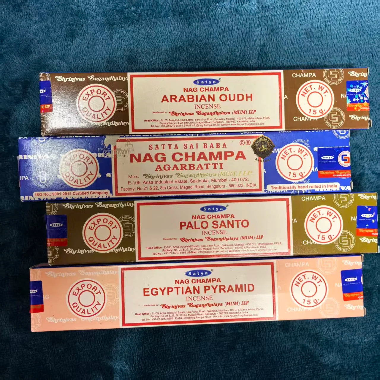 Satya Sai Baba Incense Sticks Hand-Rolled 15g*4boxes , Multiple Scents: Sandalwood, Dragon's Blood, Super Hit, NAGCHAMPA,etc. Oasis Select mixed 7