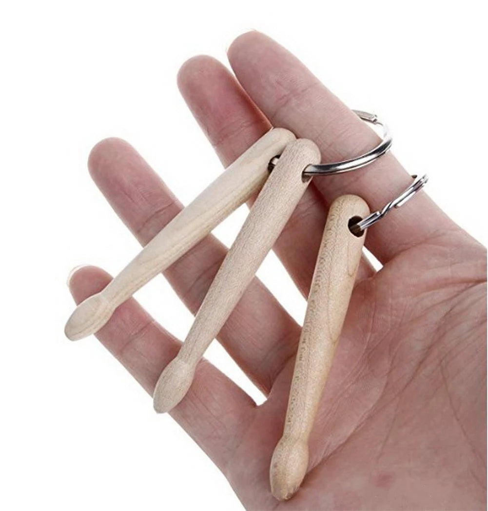 Small Drum Sticks Keychain Wood Drumsticks Percussion Key Ring Fashion Accessorie Oasis Select