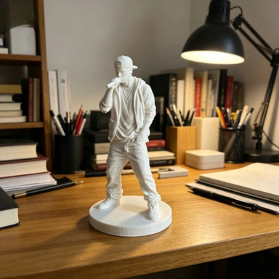 3D Printed Rapper Figurine Hip Hop Singer Action Figure Collectible Statue Desk Decoration Gift Miniature Statue Music Fans Oasis Select