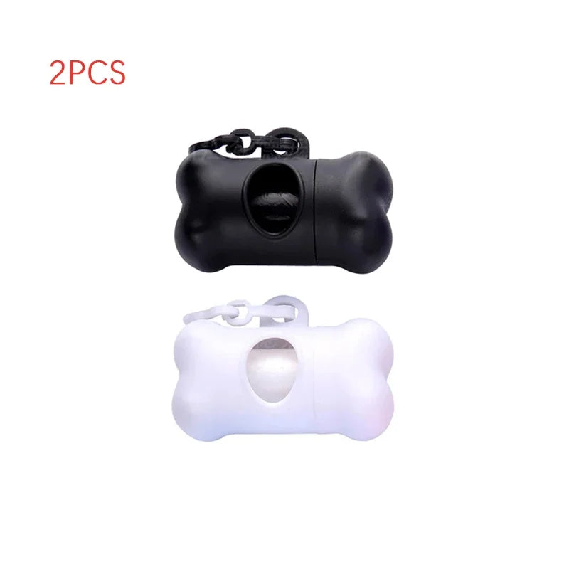1pc Bone Shaped Bag Dispenser Disposable Pet Dog Waste Bag Holder Plastic Garbage Bag Case Carrier Disposal Poop Bag Dispenser Oasis Select black-white