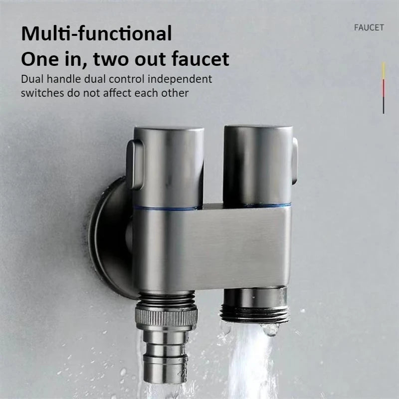 DN15/DN20 Brass 4/6-point Water Stop Washing Machine Faucet Quick Opening Angle Valve Wall Mounted Stop Clamp Triangle Oasis Select
