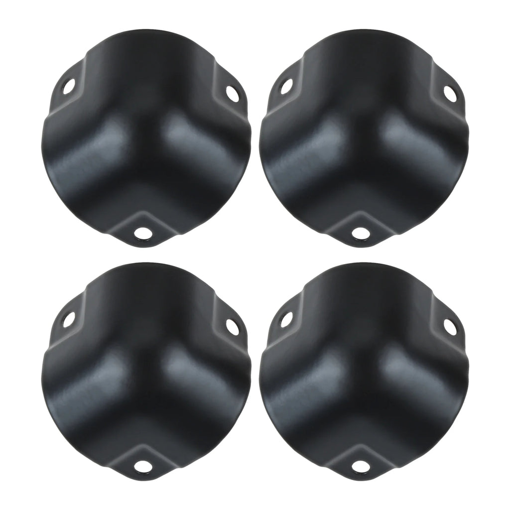 4pcs/set Black Metal Protectors Square Edging Bowl-shaped Box Corner Round Wrapping Flight Case Luggage Aluminum Toolbox 26/29mm Oasis Select 26MM black