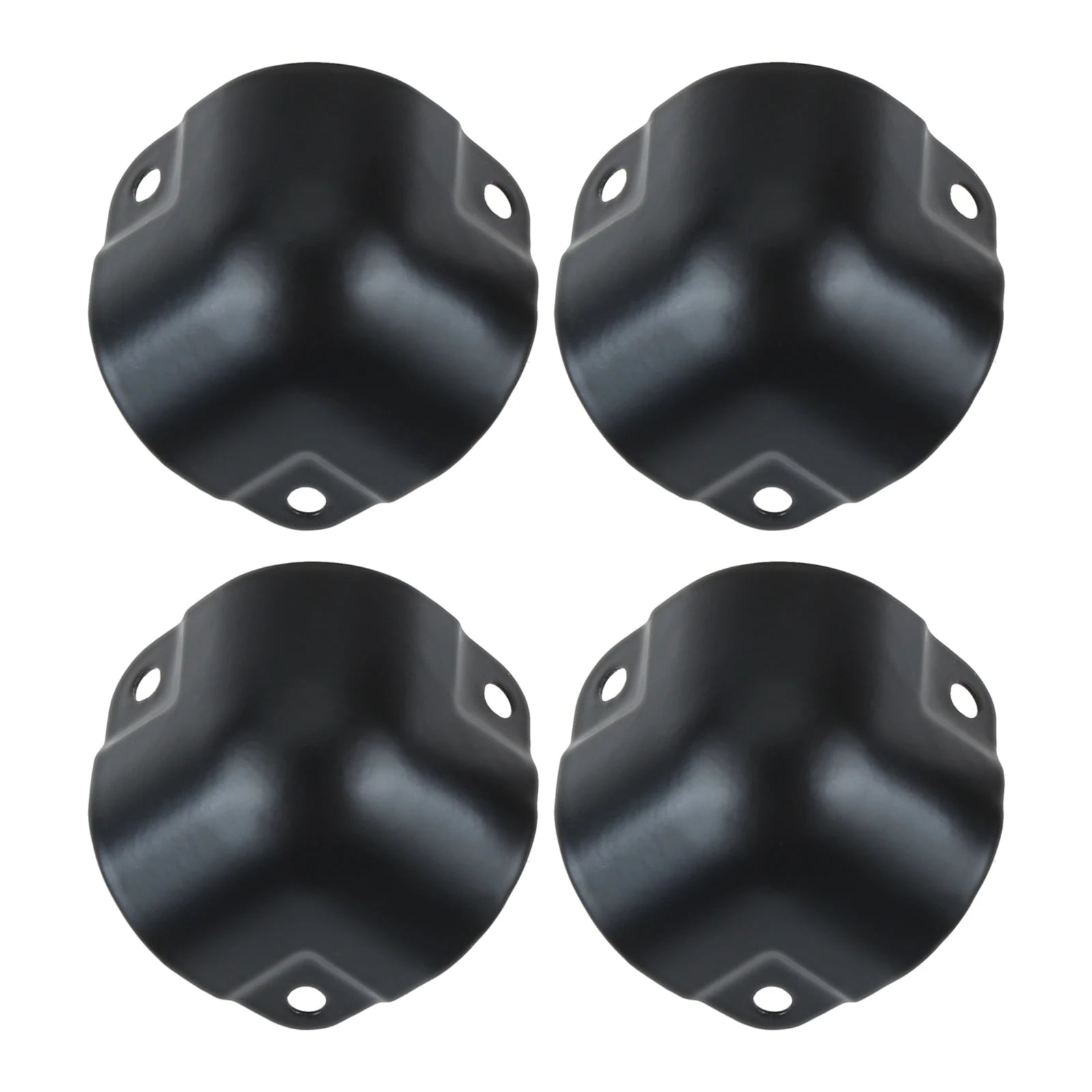 4pcs/set Black Metal Protectors Square Edging Bowl-shaped Box Corner Round Wrapping Flight Case Luggage Aluminum Toolbox 26/29mm Oasis Select 26MM black