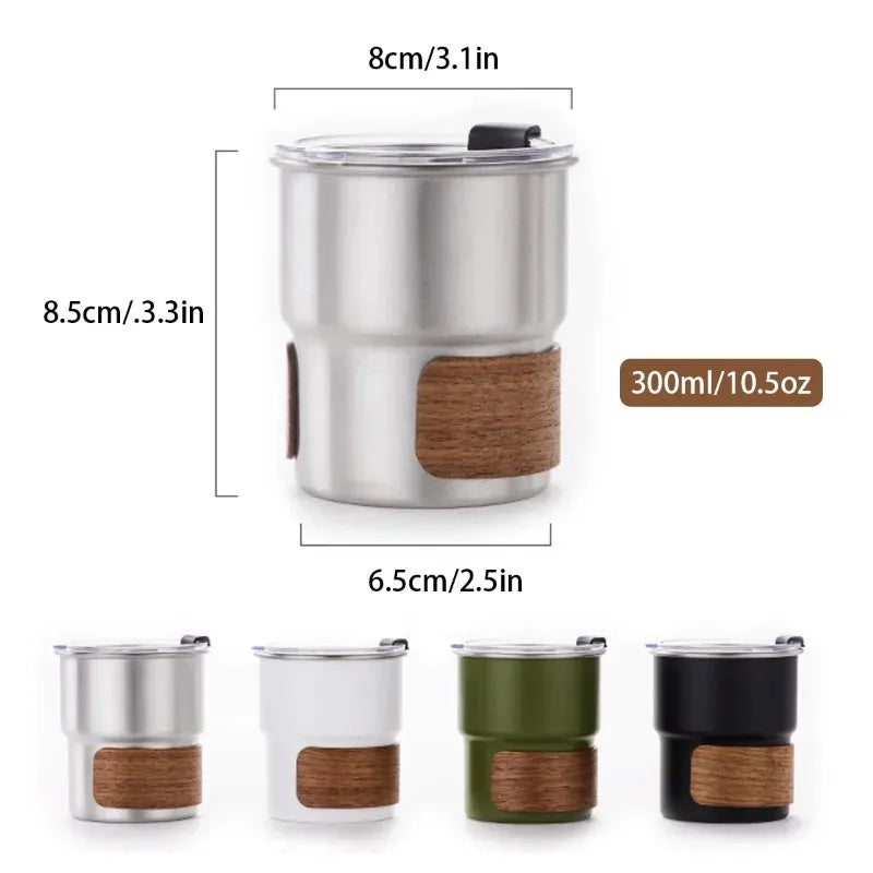 Stainless Steel Coffee Camping Mug with Lid Portable Heat Resistant Mug for Outdoor Picnic Camping Fishing Oasis Select