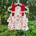 Sweet Style Thin Breathable Dog Cake Skirt Comfortable Lightweight Dog Suspenders Dress Cotton Cartoon Summer Cat Clothes Indoor Oasis Select Red 4XL