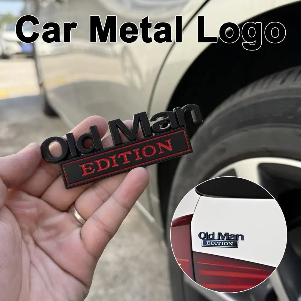 Old Man Edition Metal Car Badge Sticker – Retro Trunk Emblem