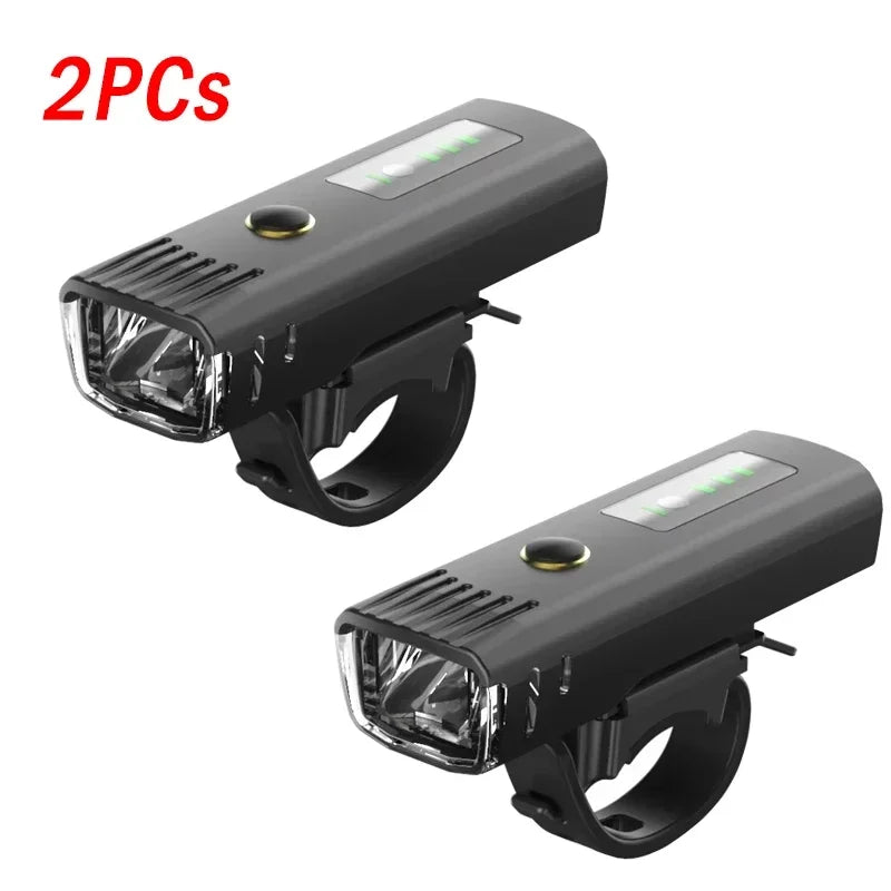 USB Rechargeable Bike Light Set 1000LM Super Bright LED Front Light with Intelligent Sensor Rear Taillight Waterproof Safety Kit Oasis Select Bike light A 2PCs