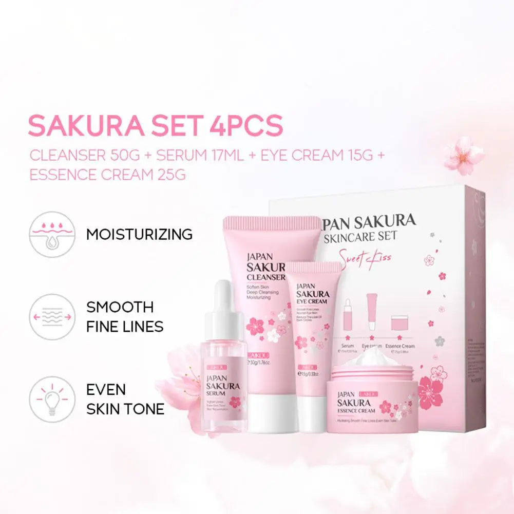 LAIKOU Sakura 5-Piece Skincare Set – Cleanser Toner Serum Cream Skincare Gift Set Oasis Select