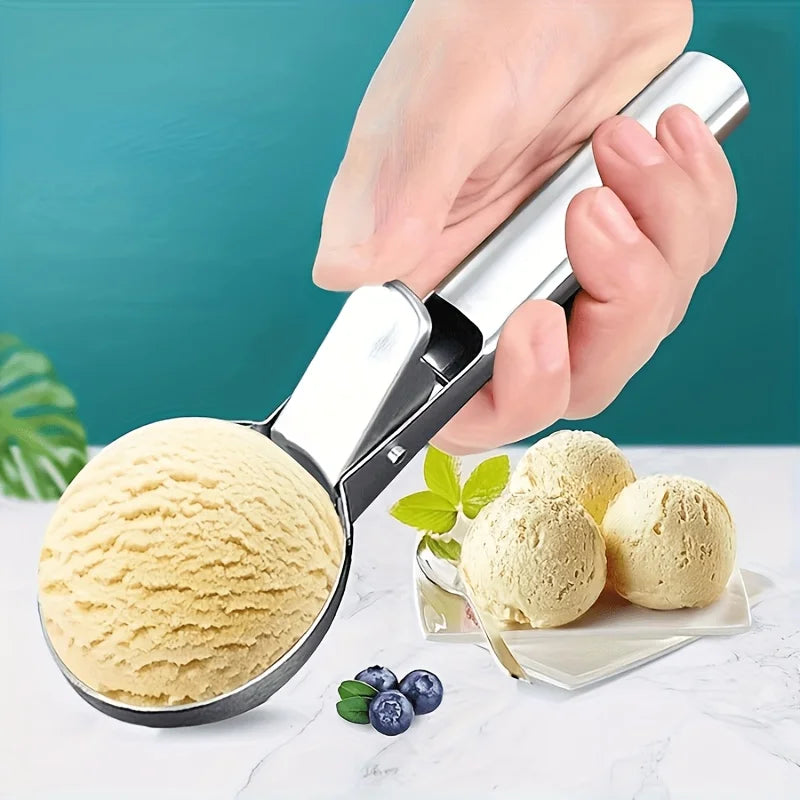 Stainless Steel Ice Cream Scoop Ergonomic Handle Rustproof For Ice Cream Sorbet Frozen Dessert Home Kitchen Commercial Use Party Oasis Select