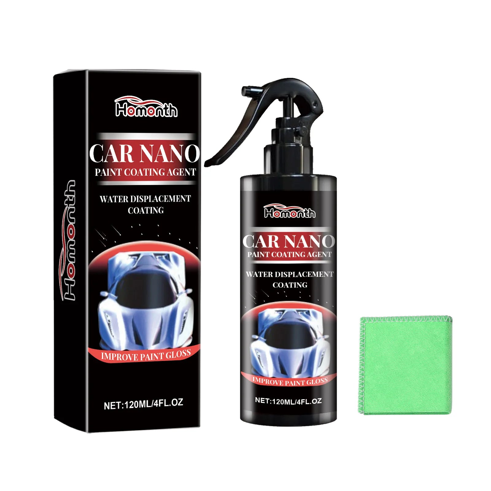 Homonth Automobile Spray Curing Paint Decontamination Brightening Scratch Repair Remover Is Suitable For All Vehicle Models Oasis Select 120ml boxed