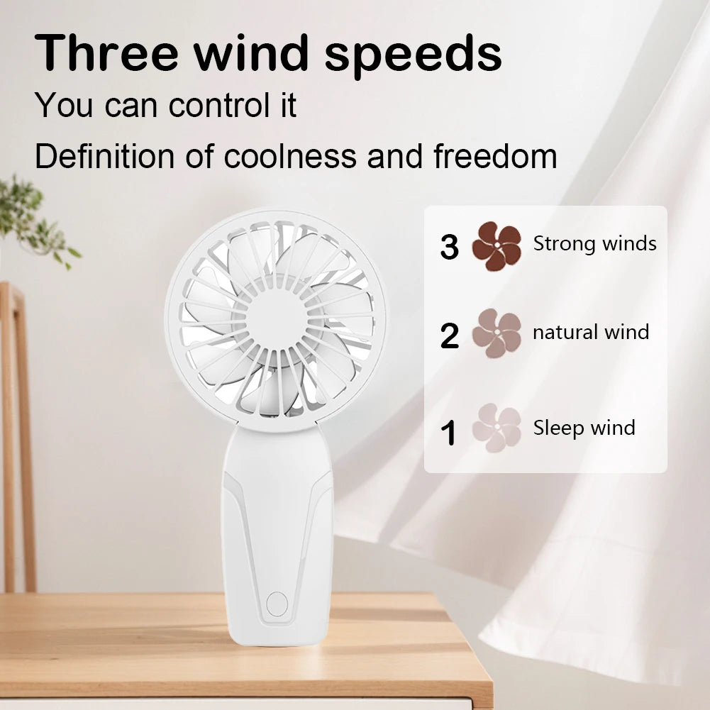 USB Rechargeable Mini Handheld Fan – 3-Speed Compact Cooling Personal Handheld Fan Oasis Select