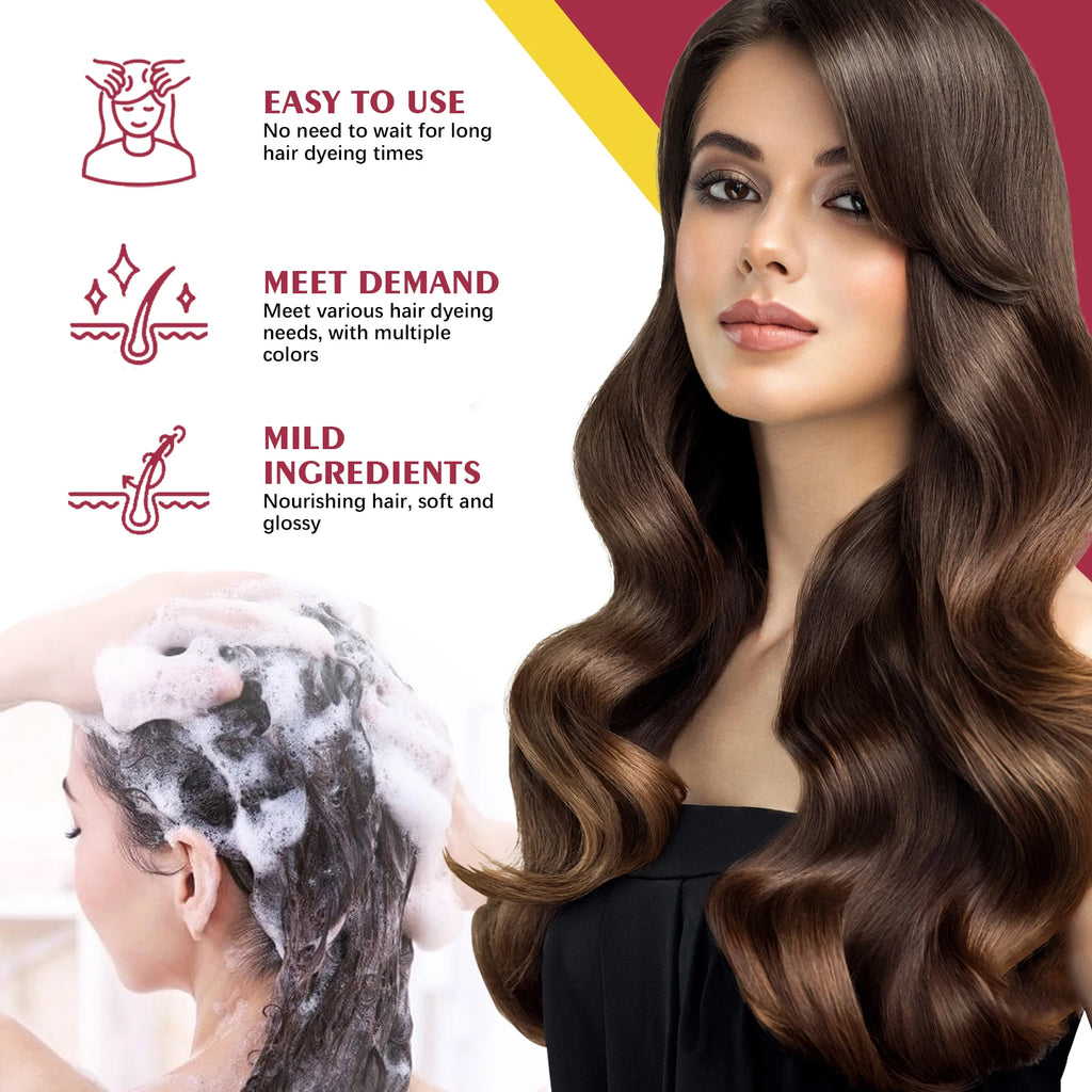 Eelhoe 3-in-1 Black Hair Dye Shampoo – Color & Repair 100ml
