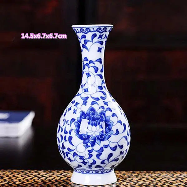 Chinese Table Top Antique Blue And White Porcelain Vase Decoration Crafts Small Ceramic Flower Arrangement Oasis Select v