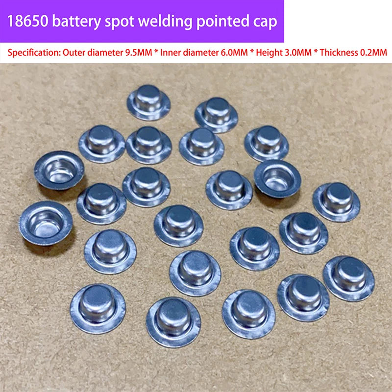 100pcs/lot 18650 Battery Flat Head To Change The Tip Cap 18650 Lithium Battery Positive Spot Welding Tip Cap Battery Accessories Oasis Select A1