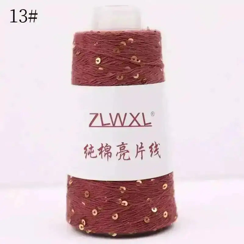Sequin Cotton Yarn DIY Knitted Decoration Hand Crochet 400M
