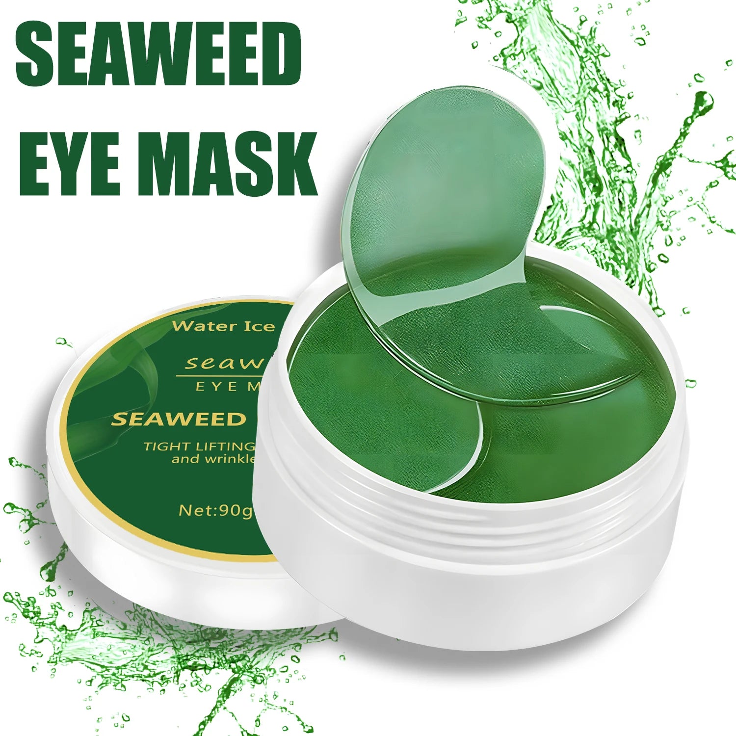 Seaweed Crystal Eye Masks – Collagen & Hyaluronic Acid, 60 Pcs Eye Gel Mask Oasis Select