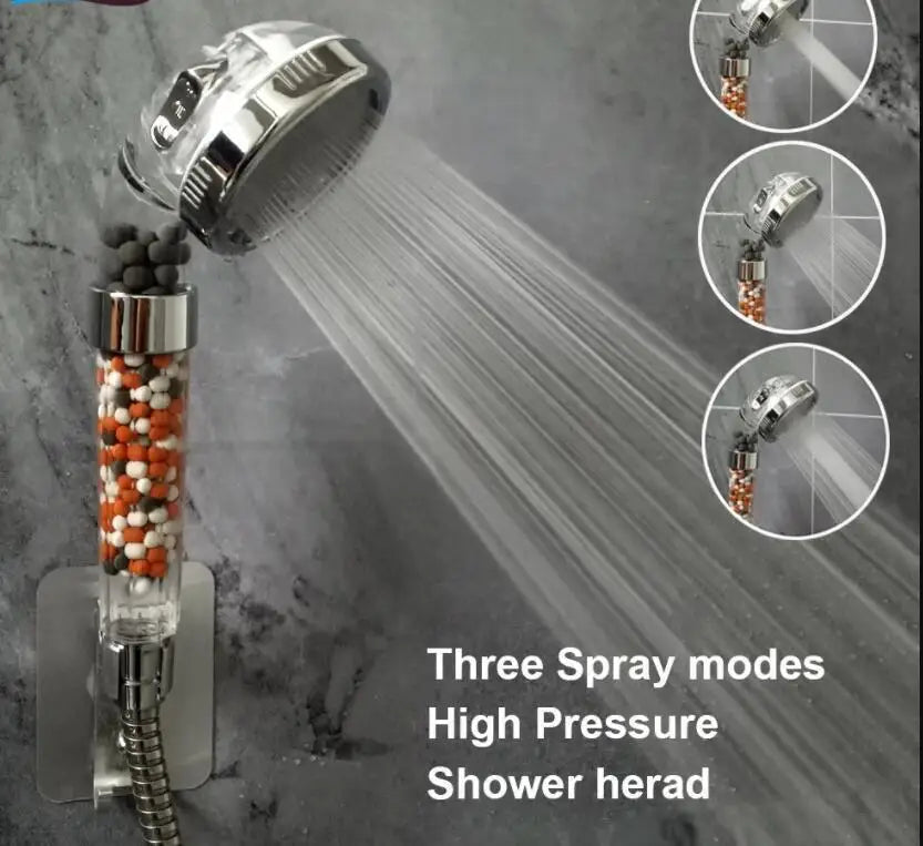 3 Modes SPA Shower Head High Pressure Saving Water Shower Filter Massage Shower Head Hook Hose Bathroom Innovative Accessories Oasis Select
