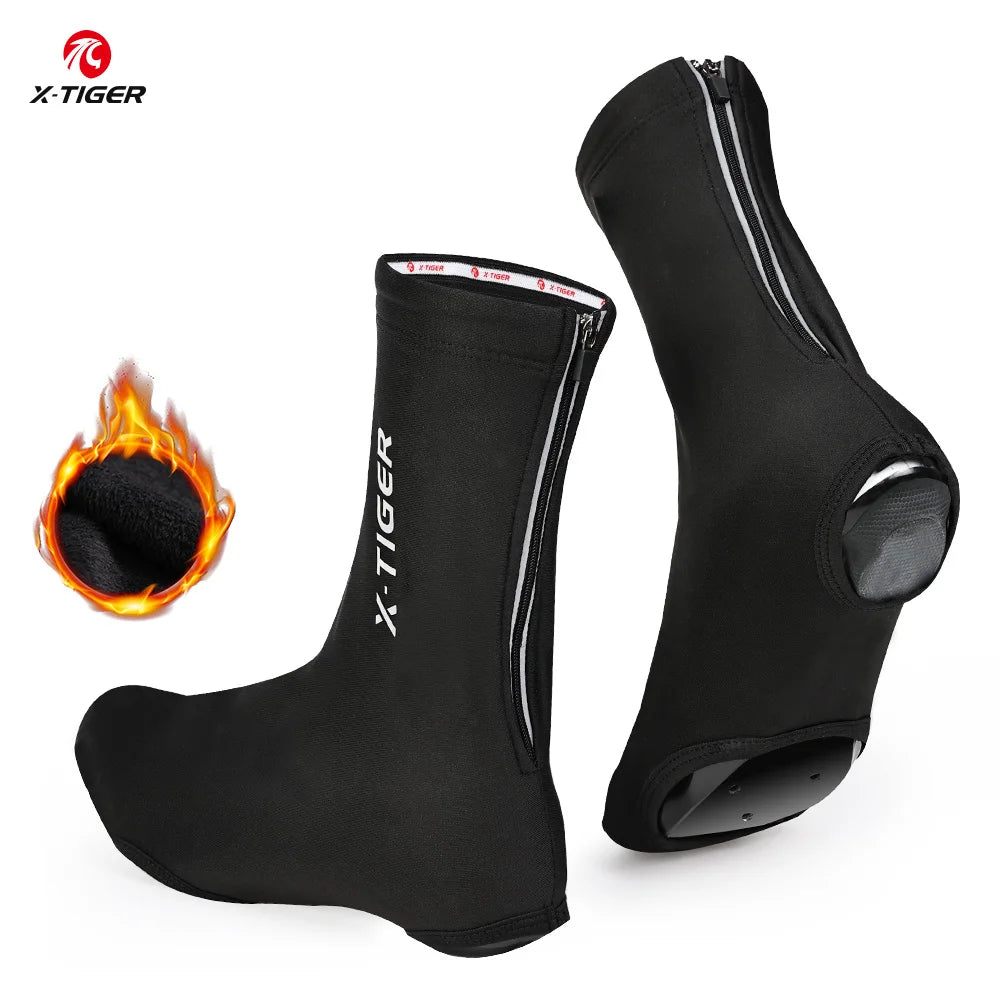 X-TIGER Winter Cycling Shoe Cover Fleece Warm Mountain Bike Overshoes Windproof Unisex Road Bicycle Shoes Cover Oasis Select XM-ZPXT-42601 M