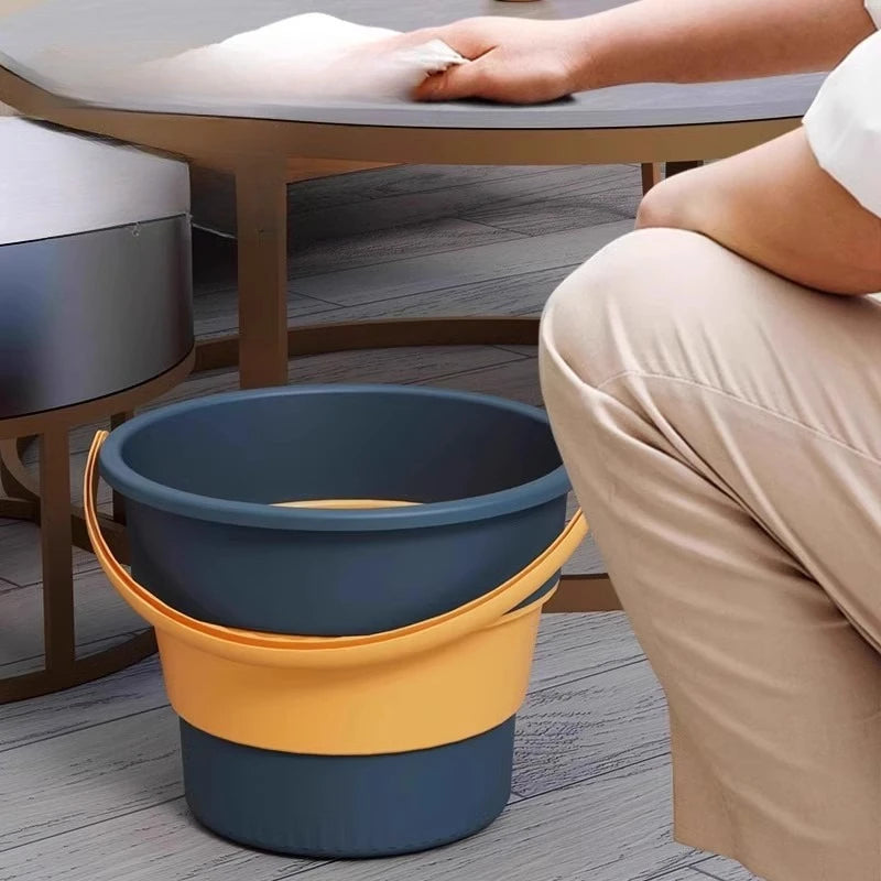 Folding bucket Portable station wagon Car fishing bucket Household large-capacity bathing foot bucket Thickened plastic Oasis Select
